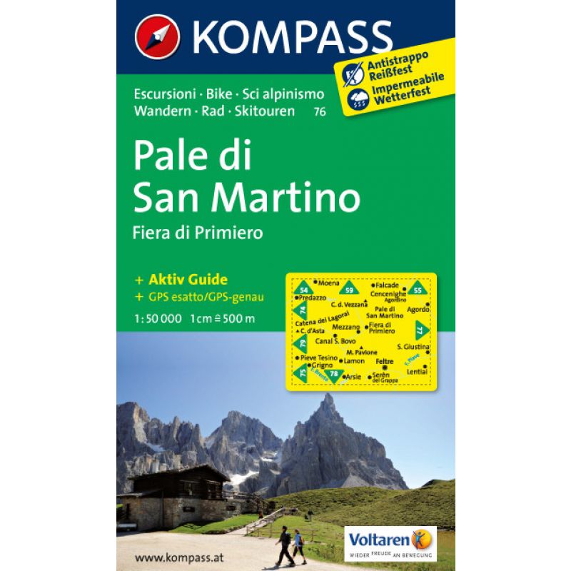 Cartina escursionistica Pale di San Martino 1:25000