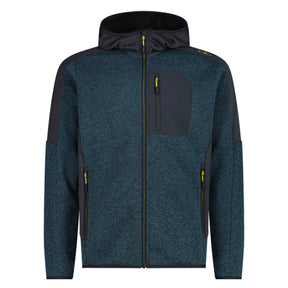 Pile uomo zip knit tech cappuccio