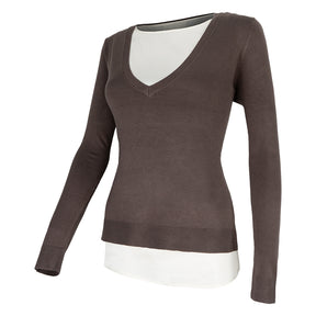 Maglione donna V + canotta raso